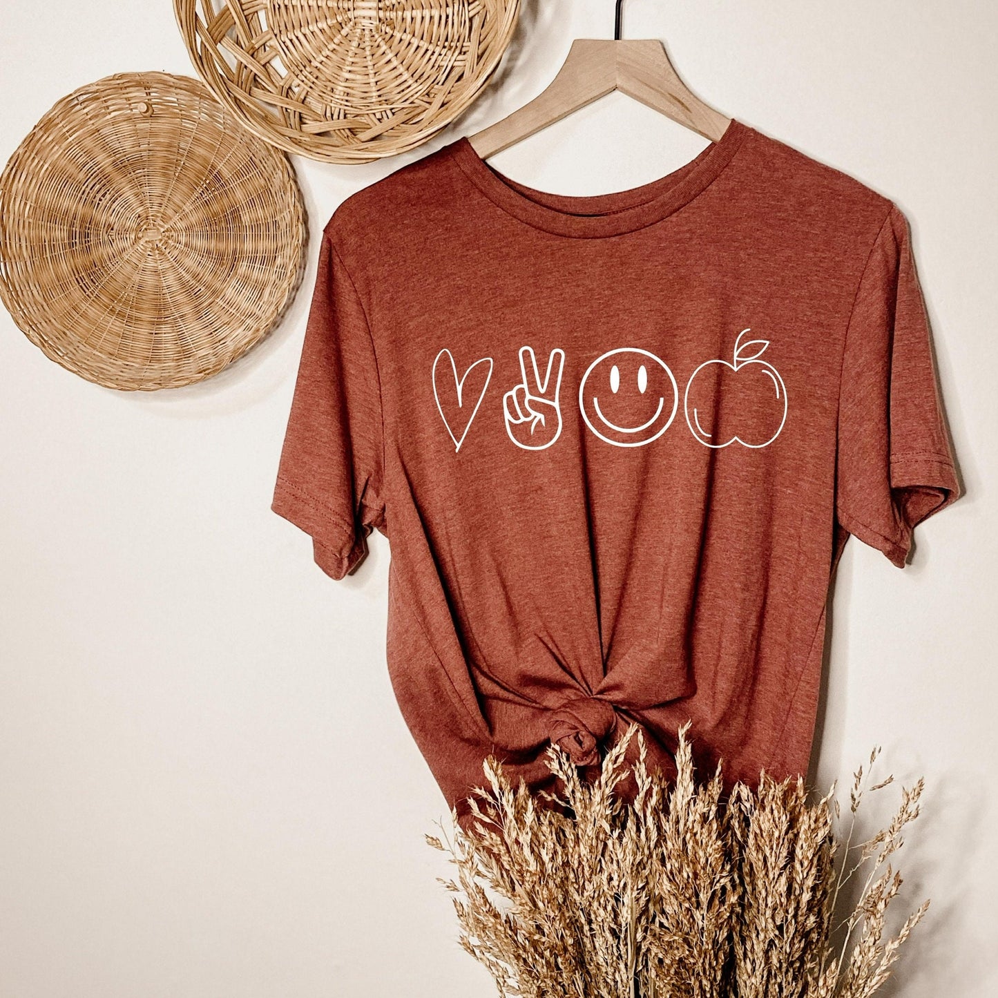 Love, Peace, Happiness & Teach Tee